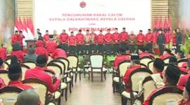 Calon gubernur kaltim, Isran Noor, dan sederat 12 calon kepala daerah lain nya yang telah menerima surat dukungan resmi PDI-P. ( Tangkapan Layar )